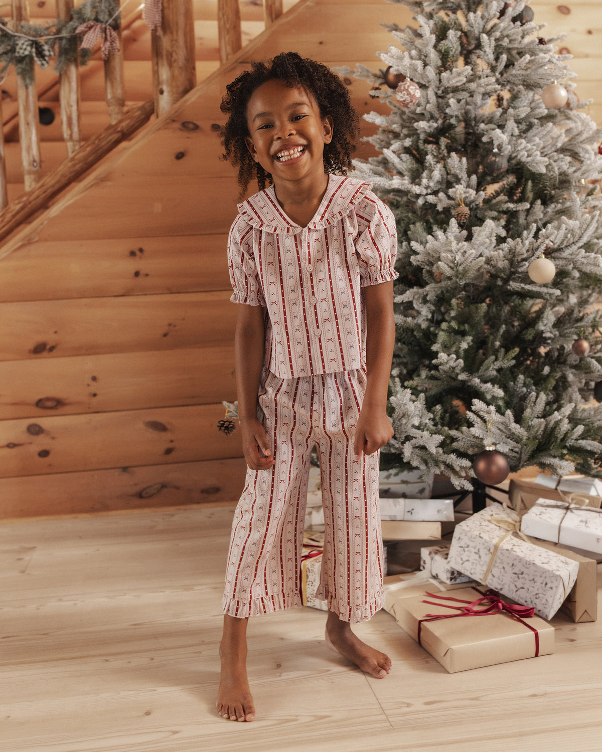 Rylee + Cru Ruffle Pajamas Candy Cane Lane