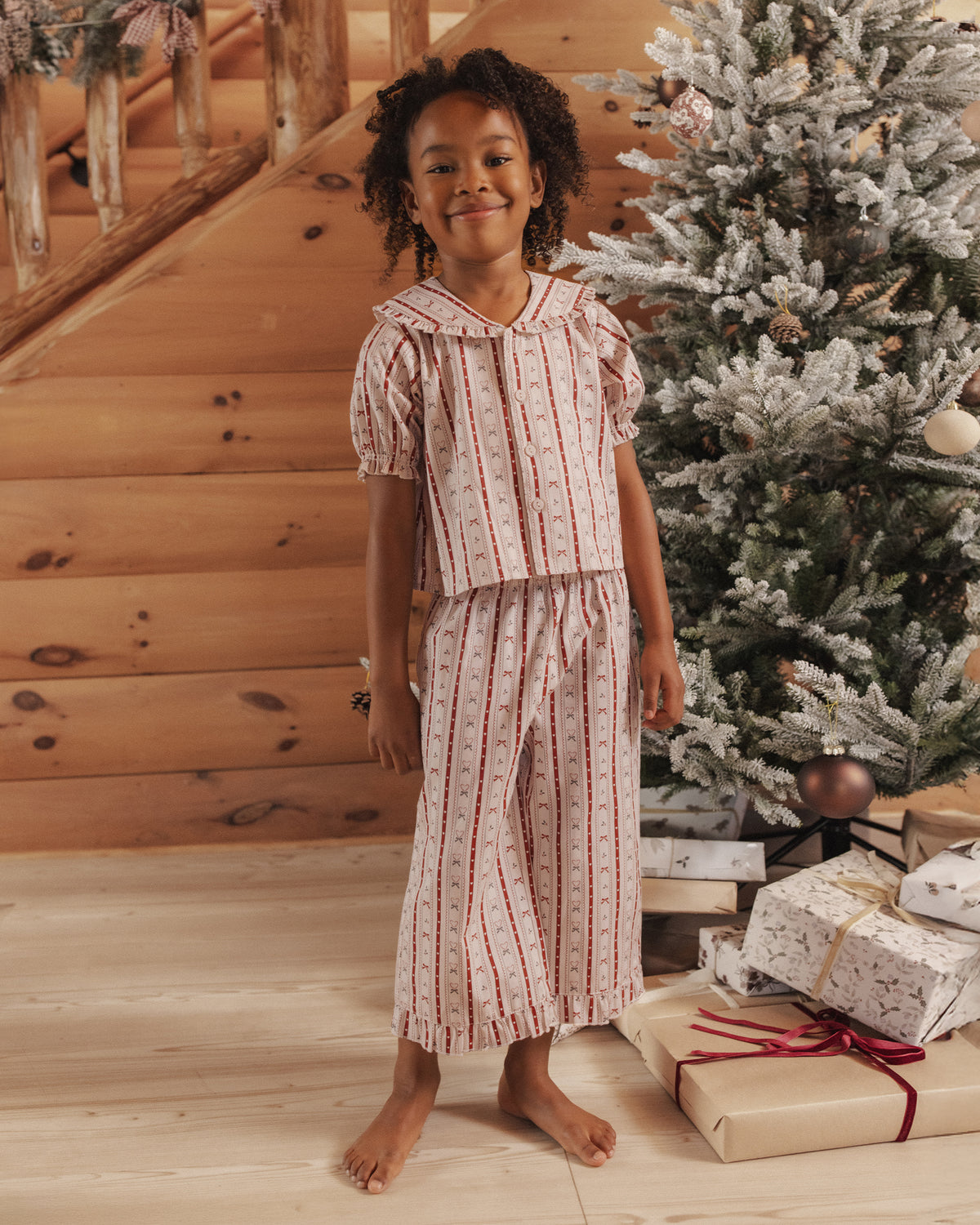 Rylee + Cru Ruffle Pajamas Candy Cane Lane