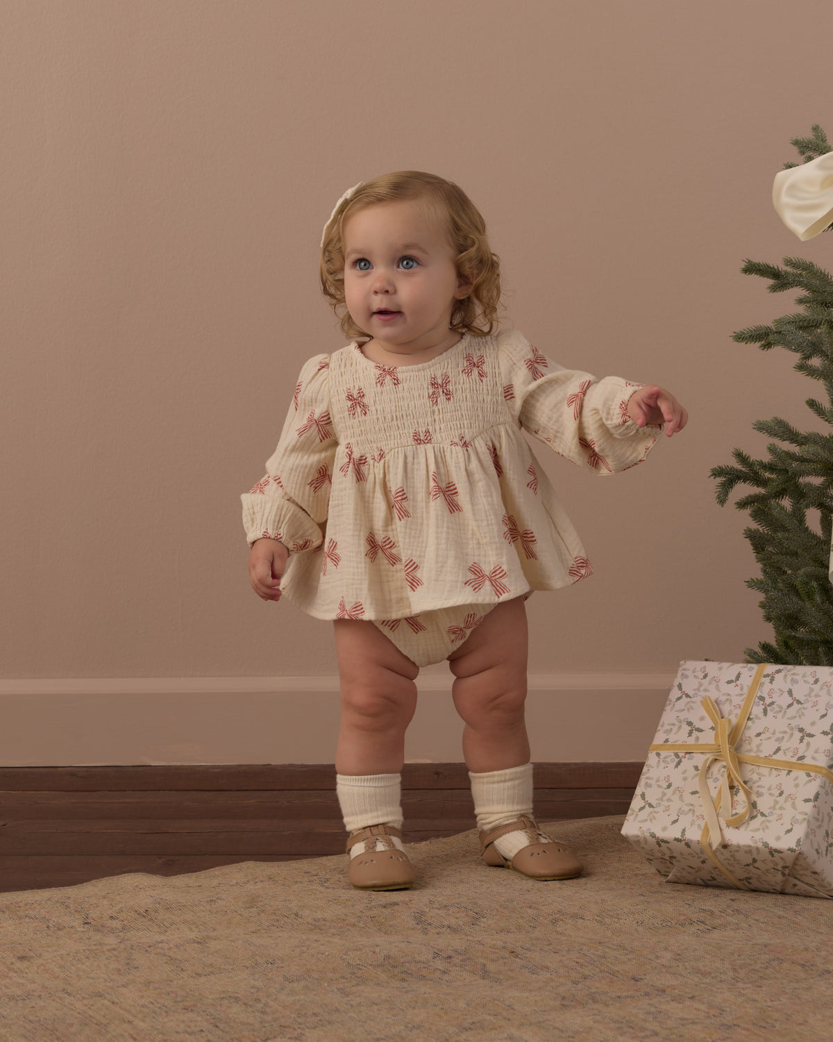 Rylee + Cru Sophia Top + Bloomer Set Peppermint Bows