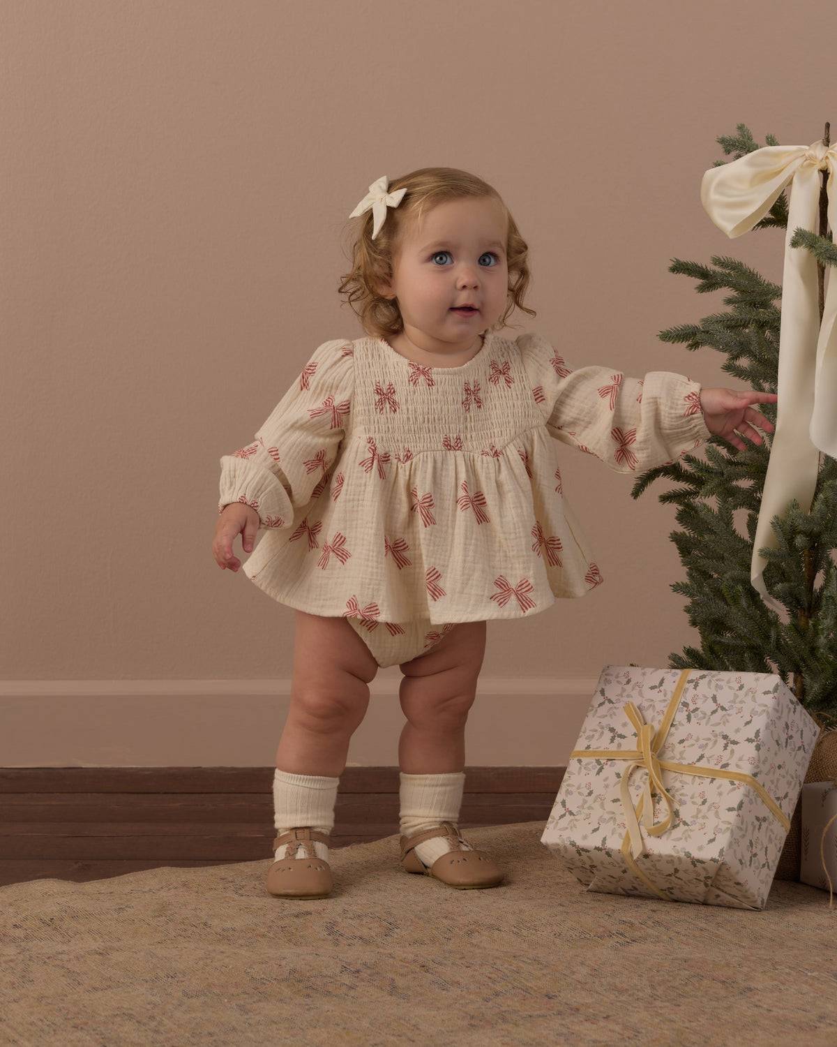 Rylee + Cru Sophia Top + Bloomer Set Peppermint Bows