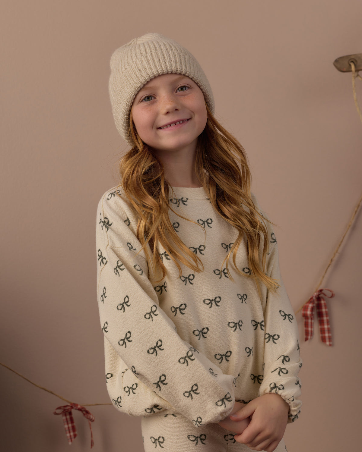 Rylee + Cru Spongey Knit Set Evergreen Bows