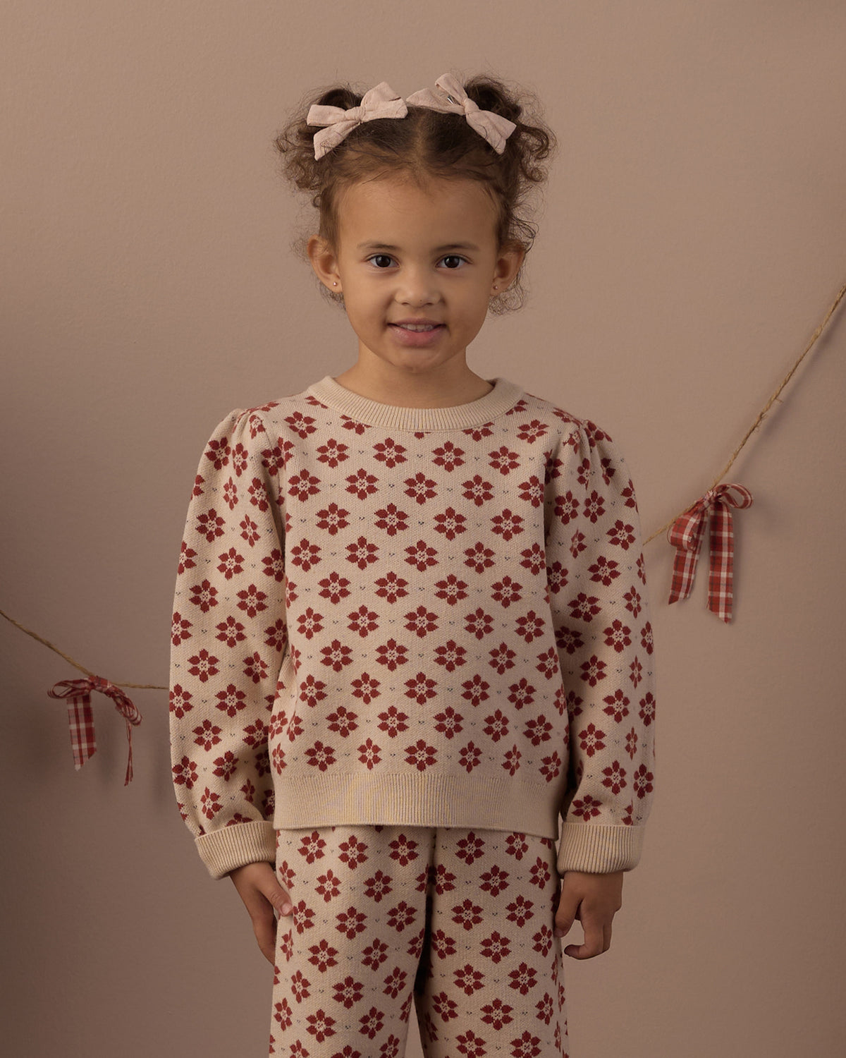 Rylee + Cru Jacquard Knit Set Poinsettia