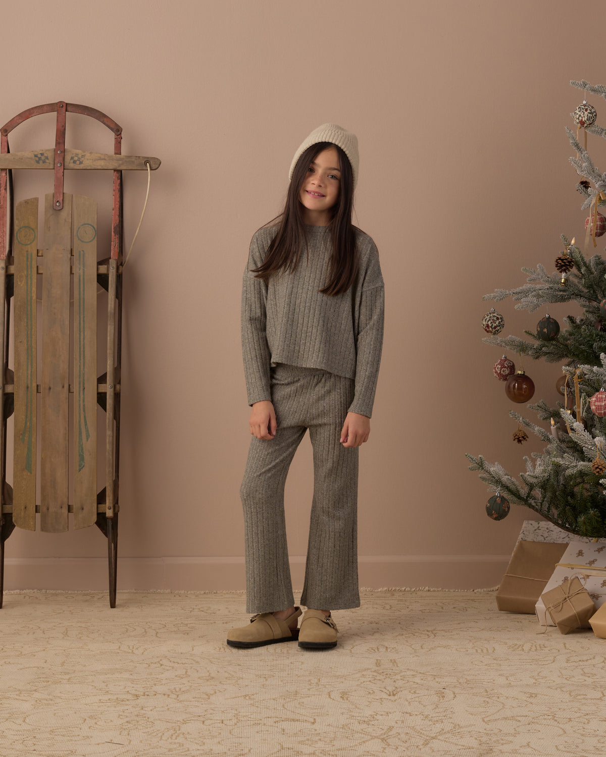 Rylee + Cru Cozy Rib Knit Set Evergreen