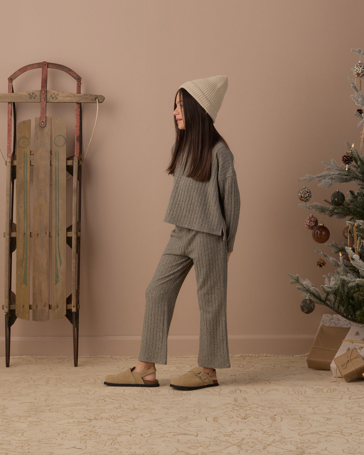 Rylee + Cru Cozy Rib Knit Set Evergreen