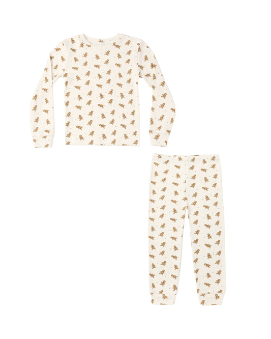Rylee + Cru Organic Long Sleeve Pajama Set Gingerbread