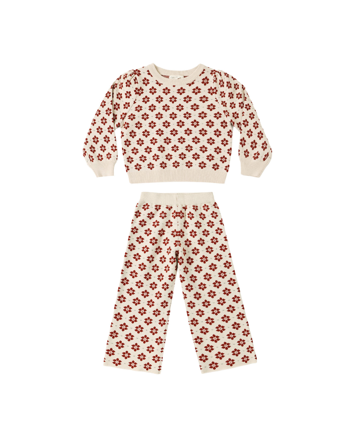 Rylee + Cru Jacquard Knit Set Poinsettia