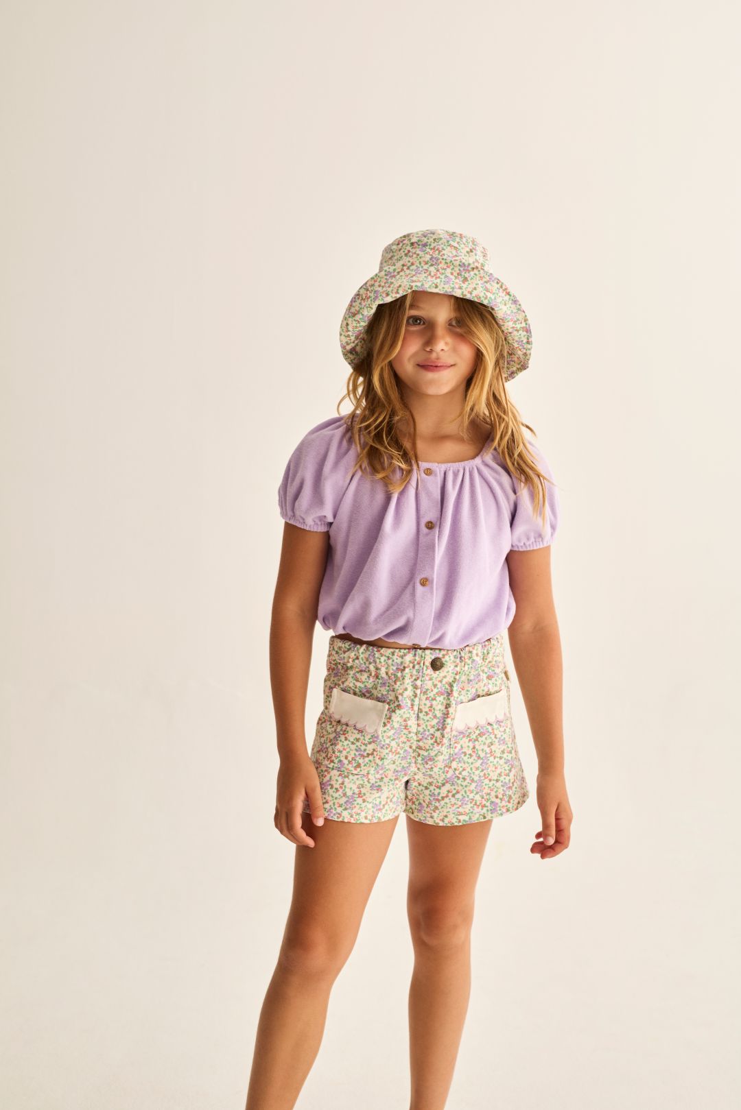 Cozmo Rose Floral Twill Cotton Shorts Multi