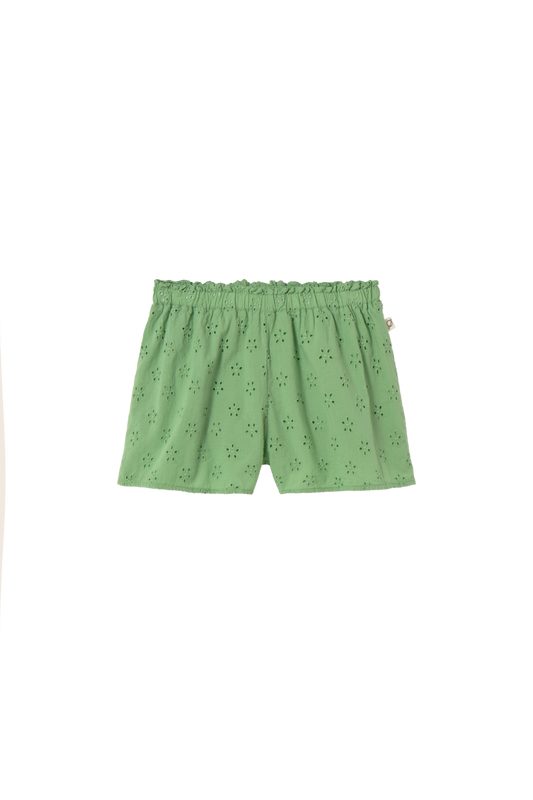 Cozmo Ruby Swiss Embroidery Cotton Shorts Green