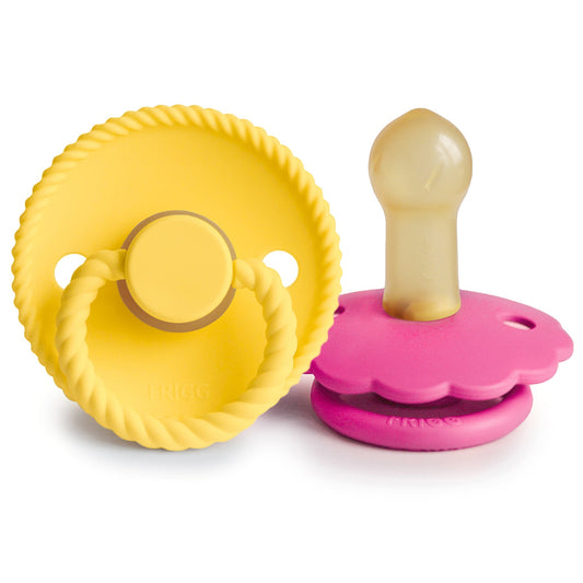 Mushie Frigg Rope/Daisy Rubber Pacifier - 2 Pack