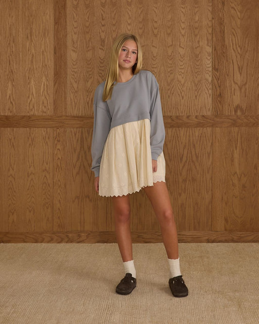 Rylee + Cru Teen’s Sweatshirt Dress Dusty Blue