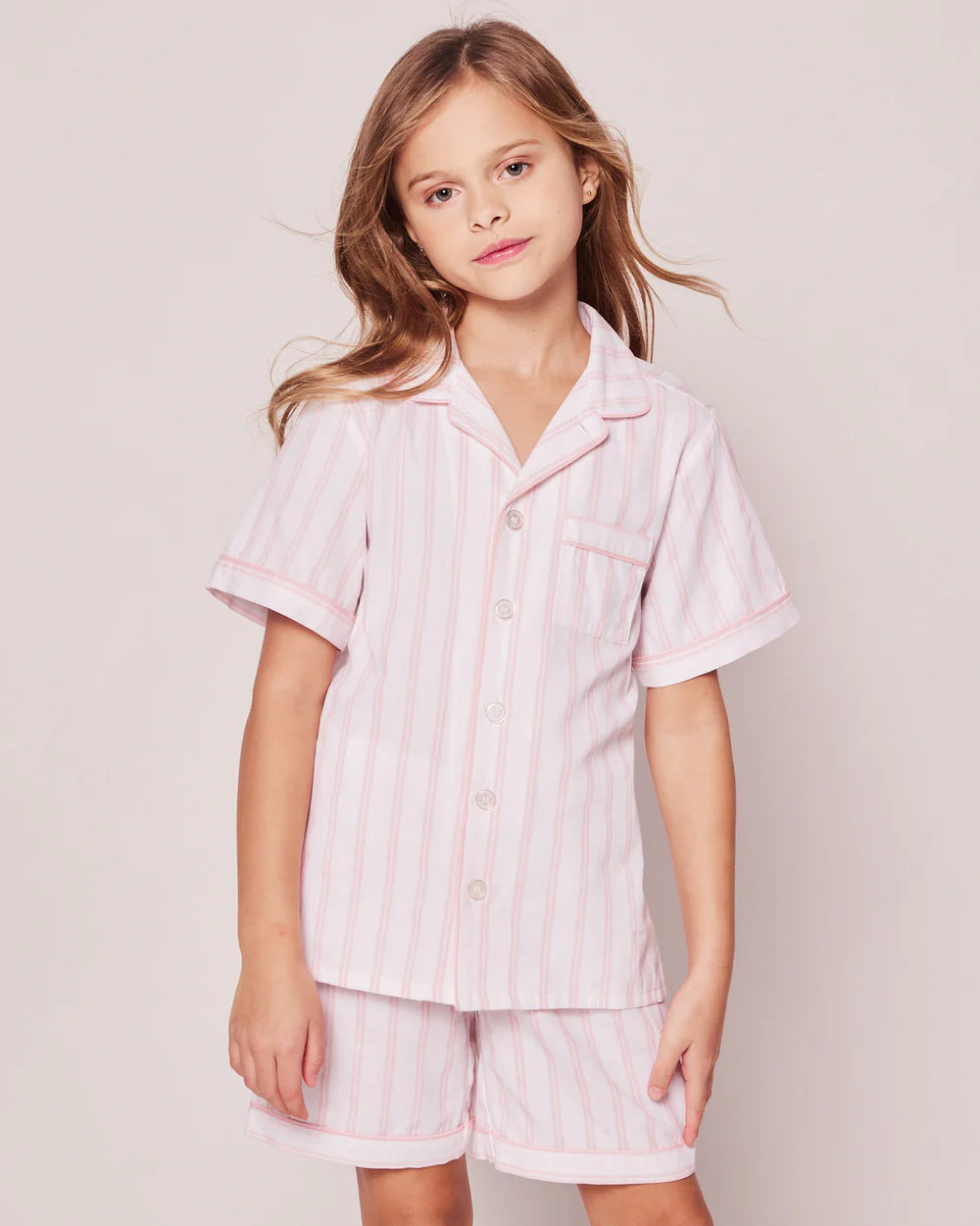 Petite Plume Children's Pink and White Stripe Short Set