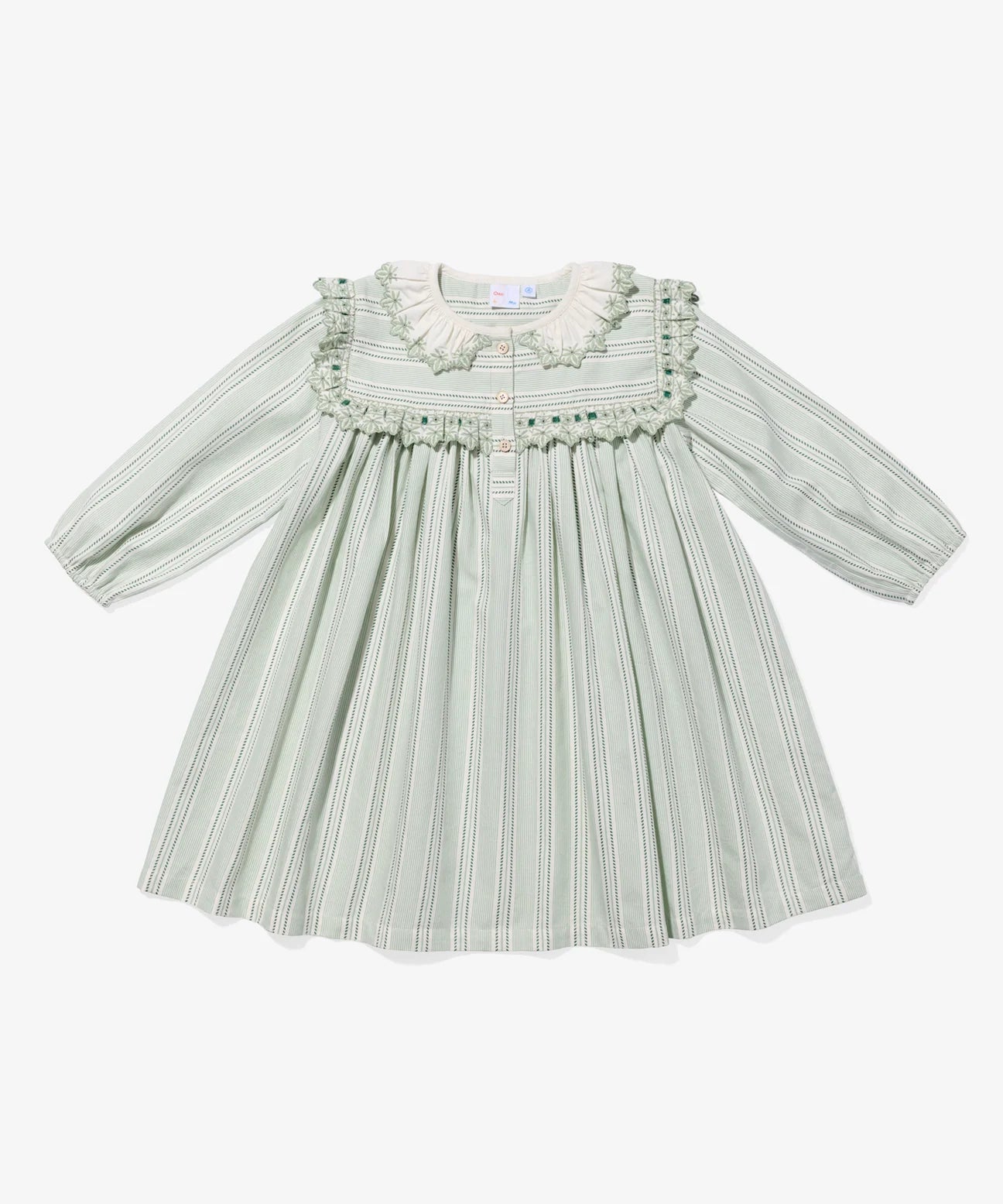 Oso & Me Sara Dress - Sage Chevron Stripe