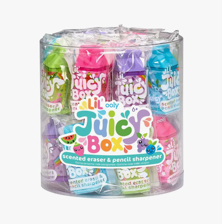 Lil' Juicy Box Scented Erasers + Sharpeners