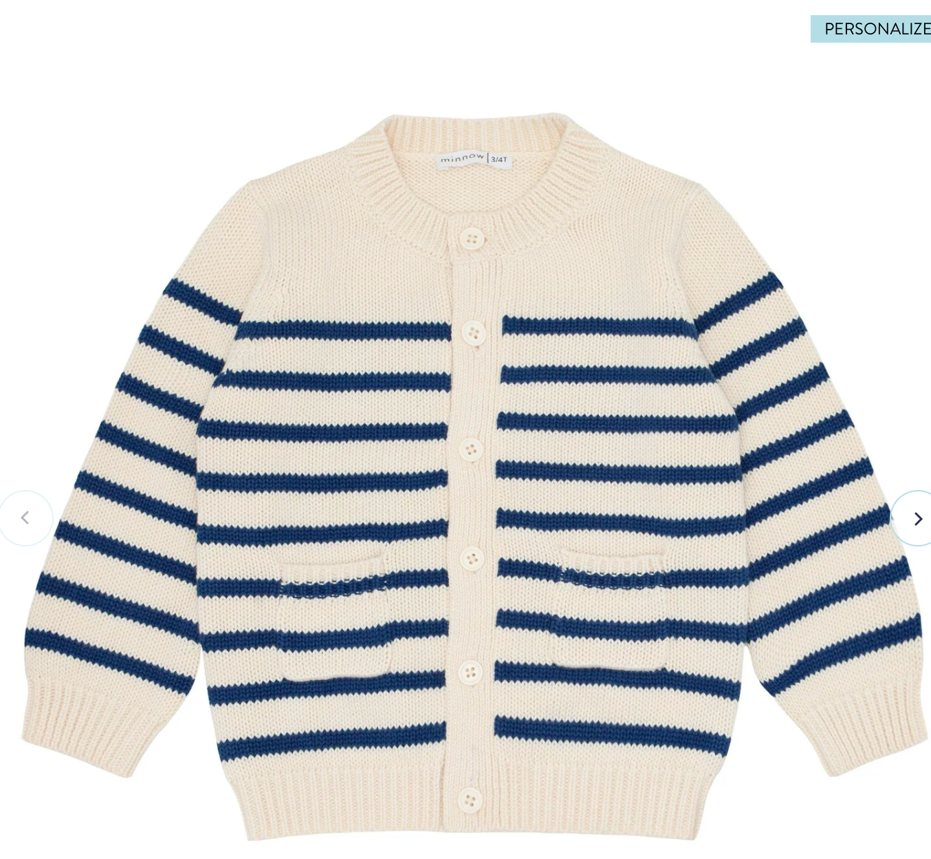 Minnow Unisex Breton Stripe Knit Cardigan