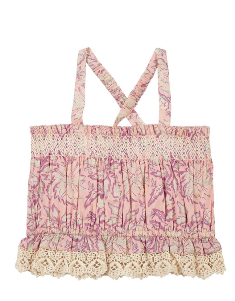 Louise Misha Top and Shorts Set in Pink Daisy Garden - Set Only