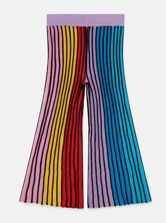 Stella McCartney Kids Multicolor Rainbow Striped Flared Pants