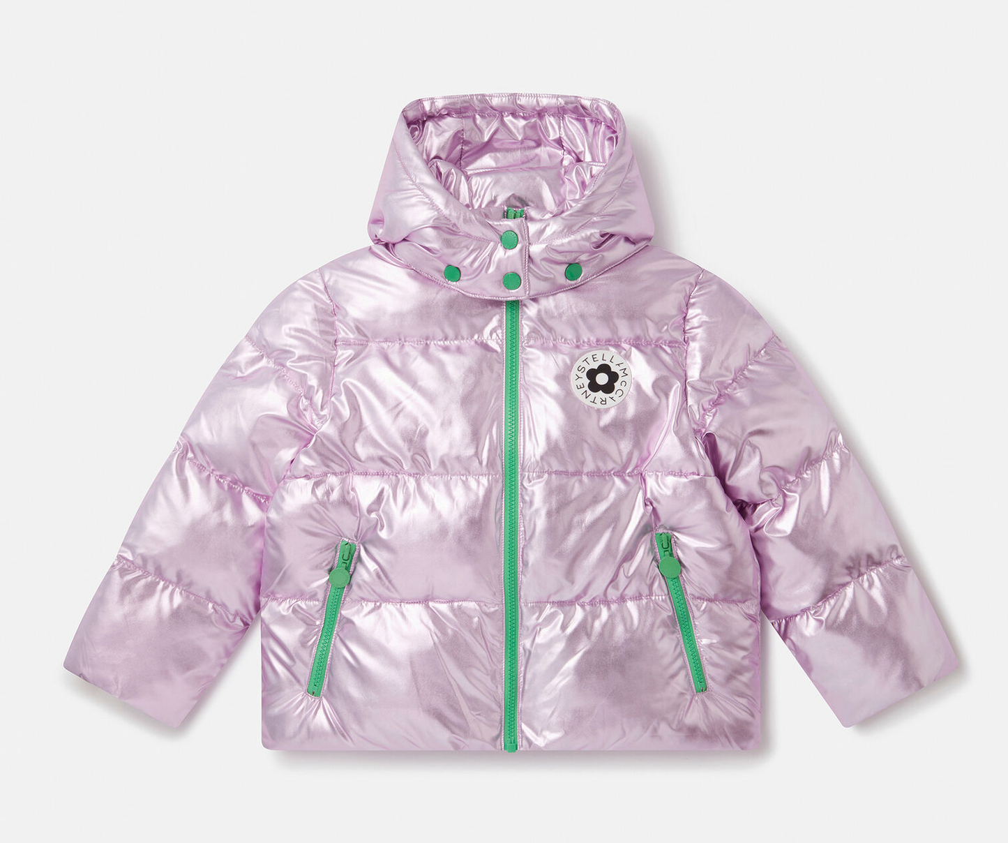 Stella McCartney Kids Lavender Metallic Puffer Coat