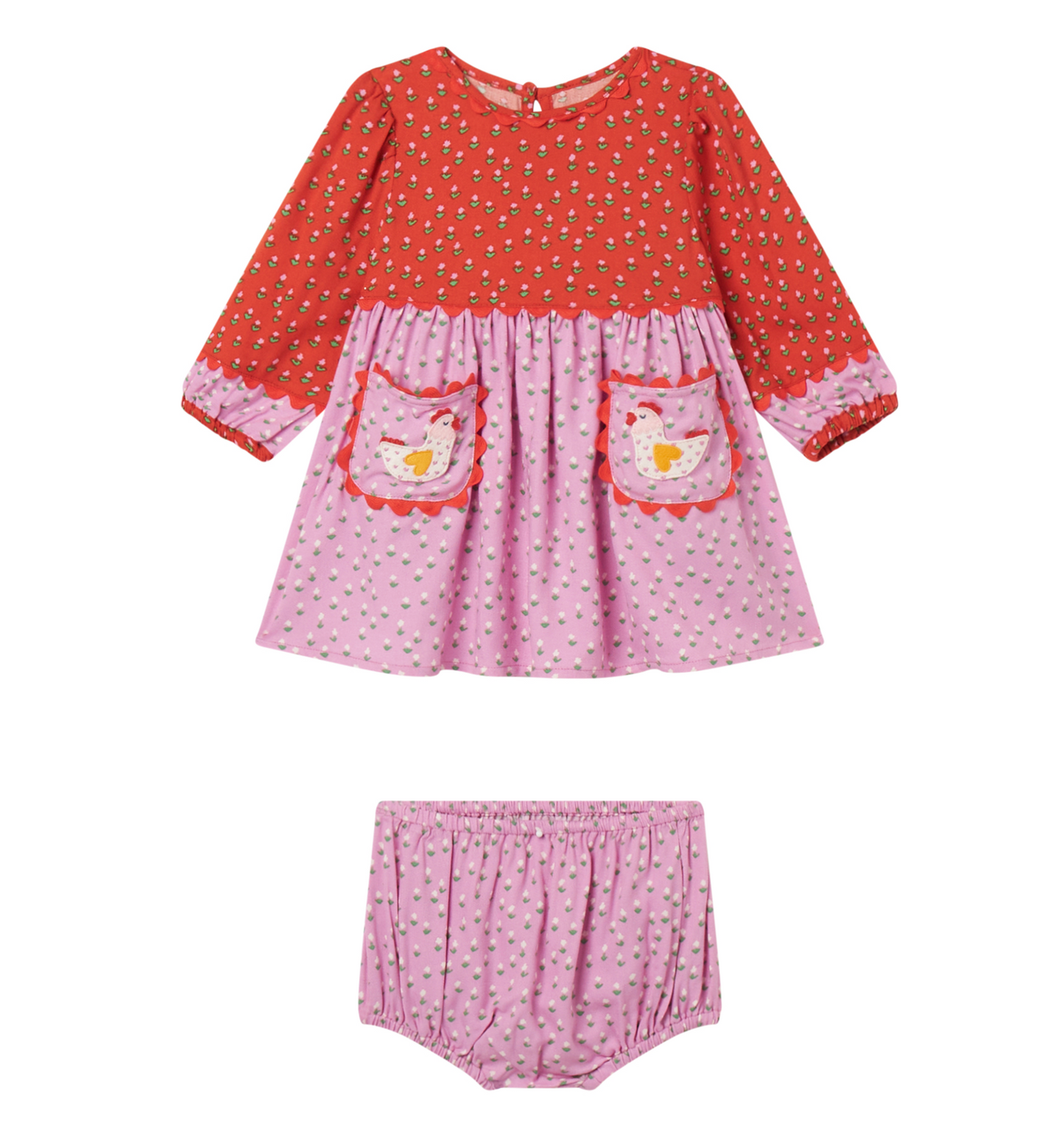 Stella McCartney Kids Farmyard Appliqué Dress and Bloomers