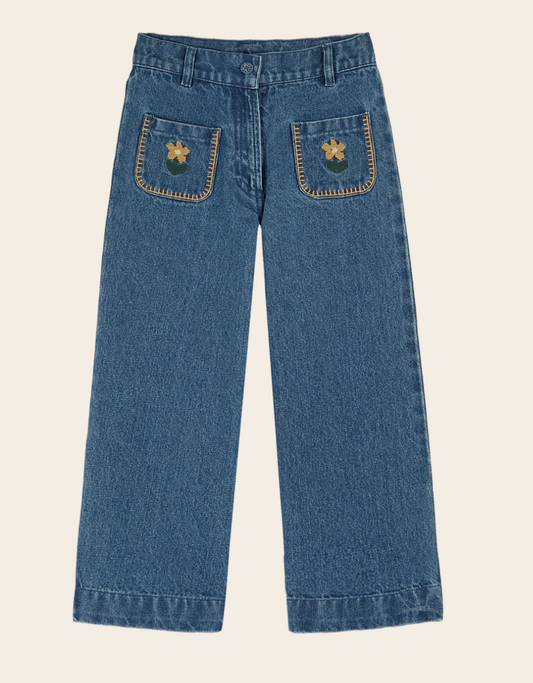 Emile et Ida Denim Embroidered Pocket Pants