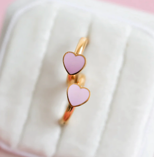 Pierced Pink Heart Huggies