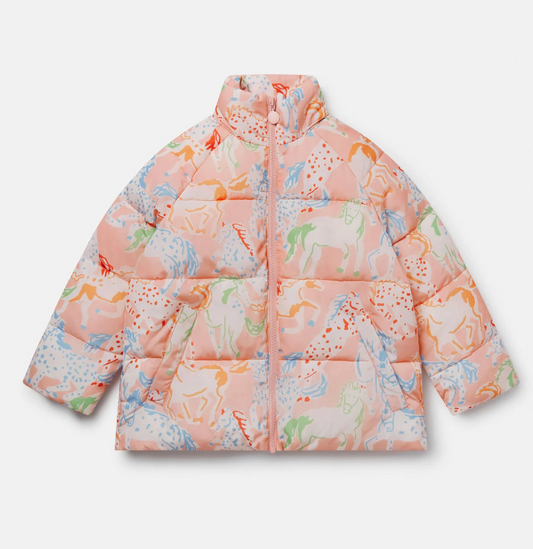 Stella McCartney Kids Girl Prairie Horses Puffer Pink