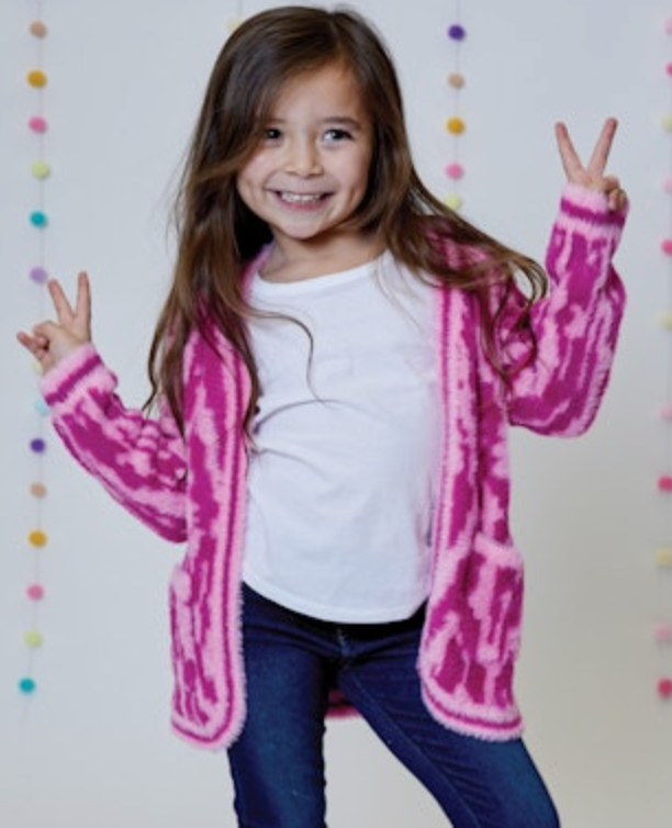 Design History Pink Combo Cardigan