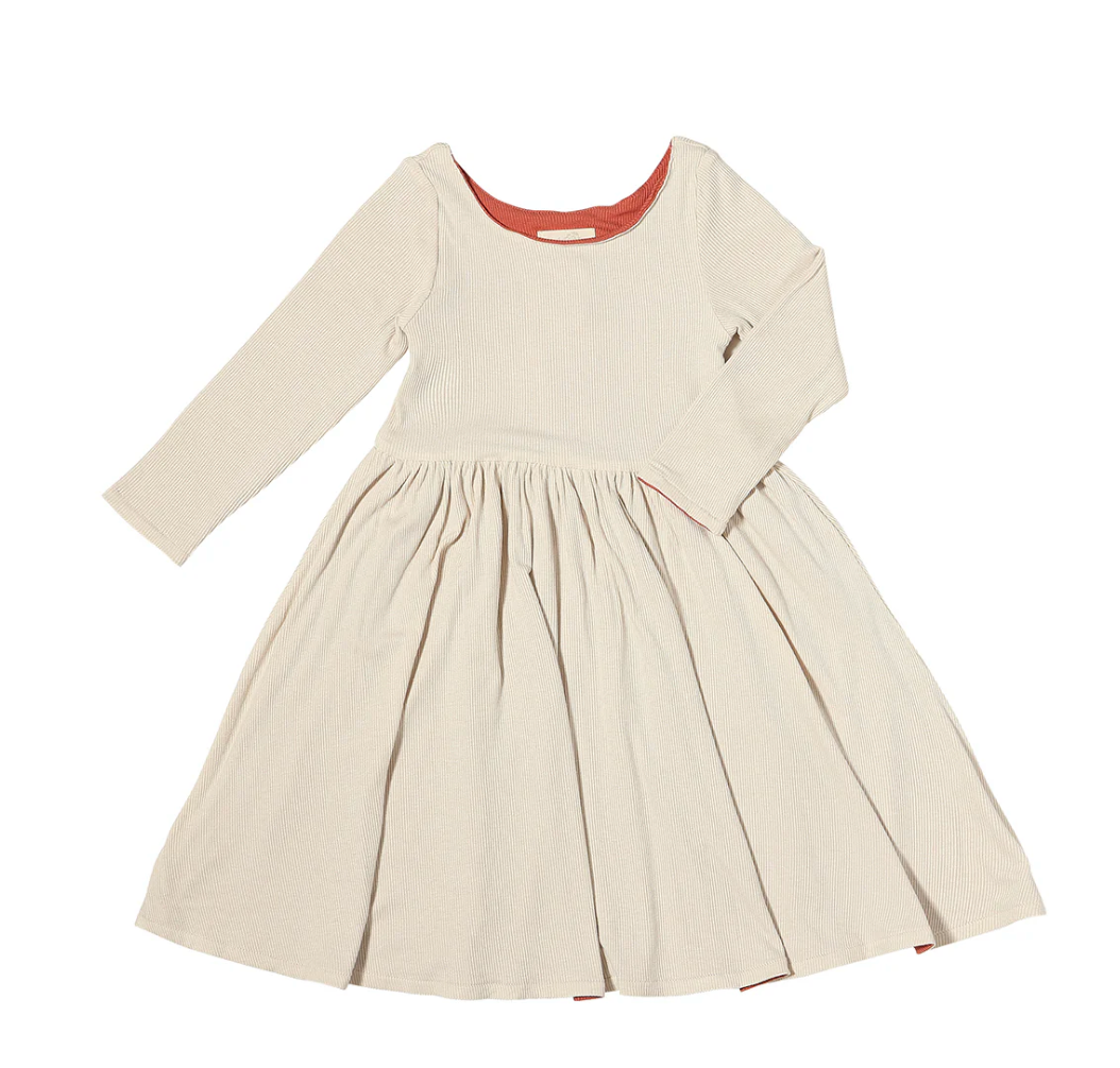 Vignette Teagan Dress Reversible Oatmeal and Pumpkin