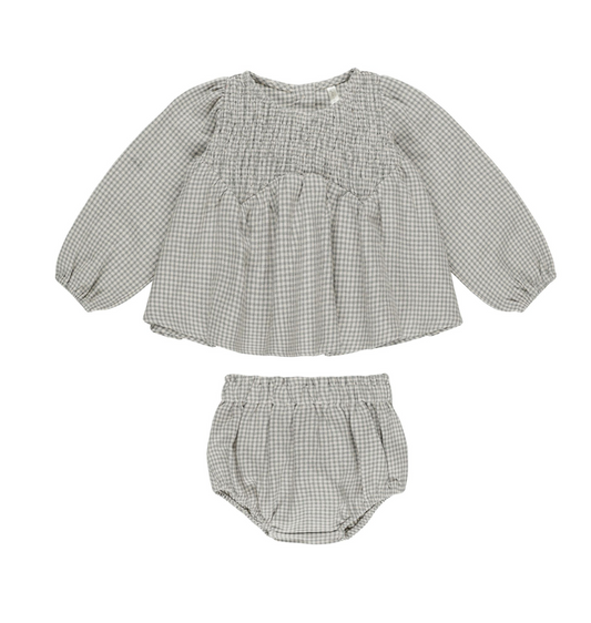 Rylee + Cru Sophia Top + Bloomer Set - Forest Gingham