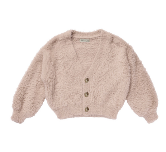 Rylee + Cru Fuzzy Cardigan - Blush