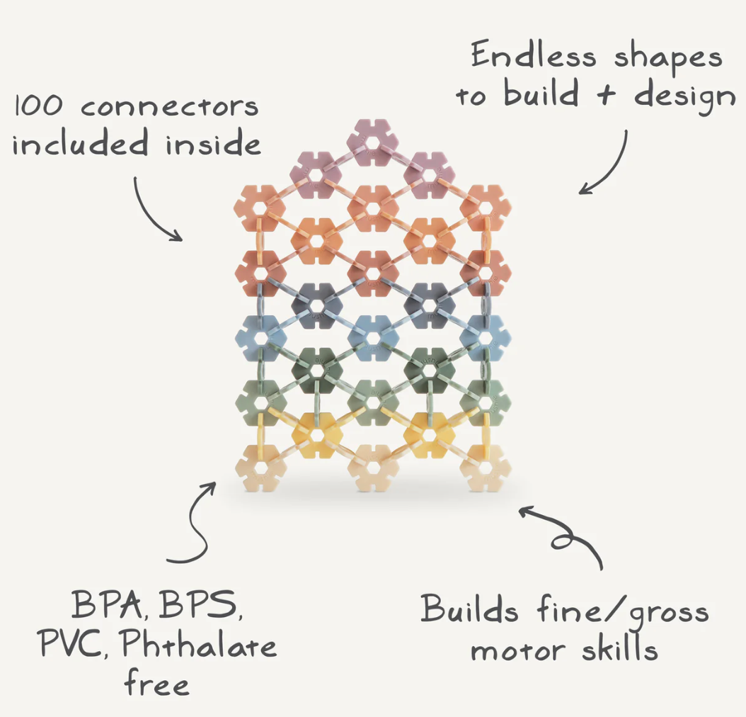 Mushie HEX Connect Building Toy Set
