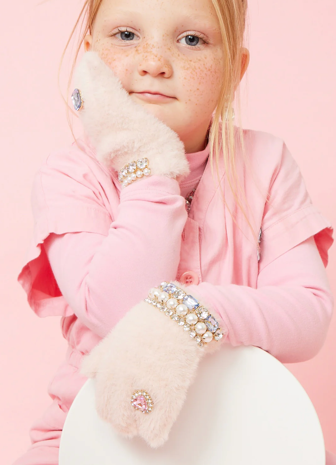 Super Smalls Cotton Candy Jeweled Gloves