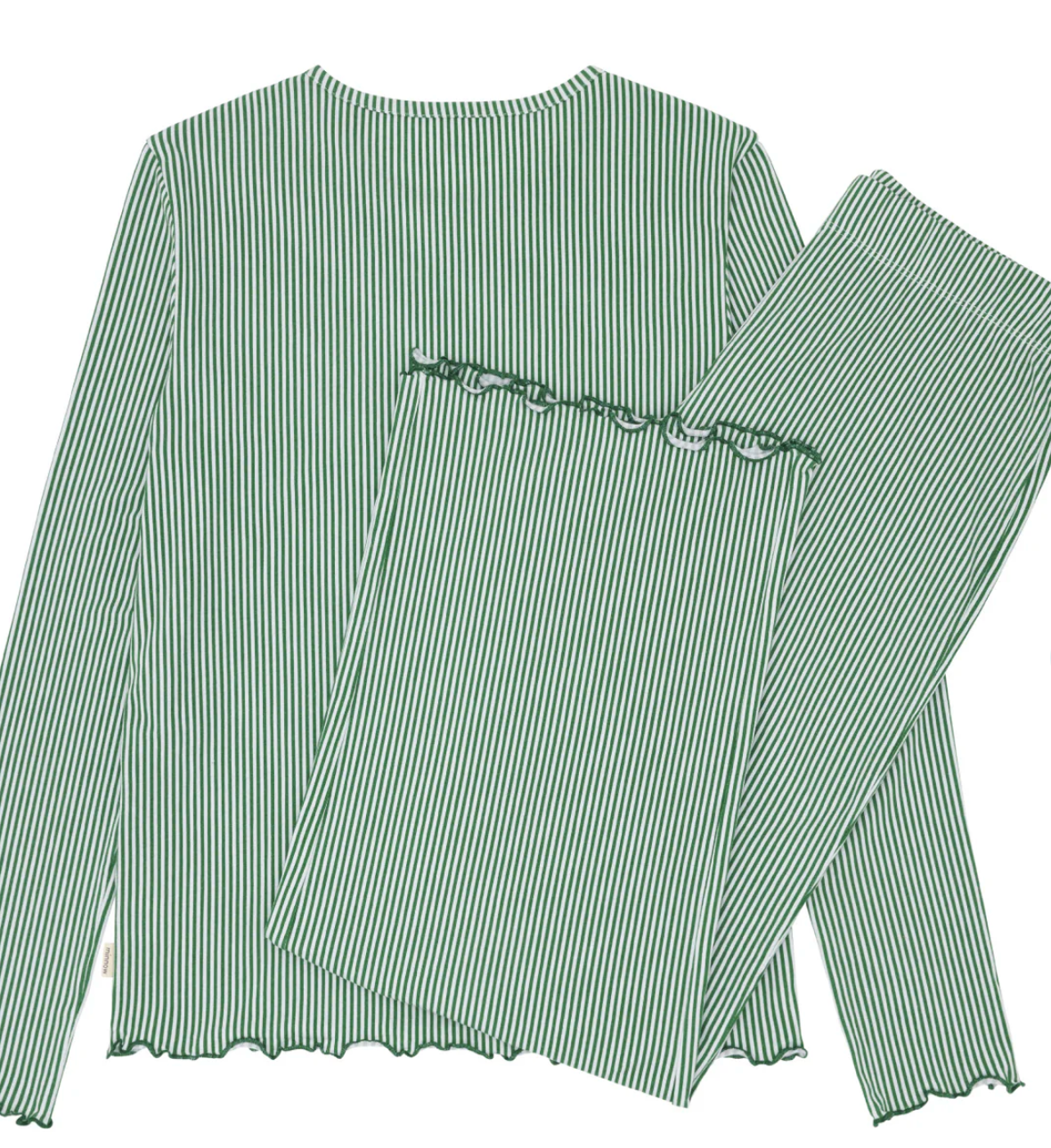 Minnow Woman's Hunter Green Stripe Pima Pajamas Set