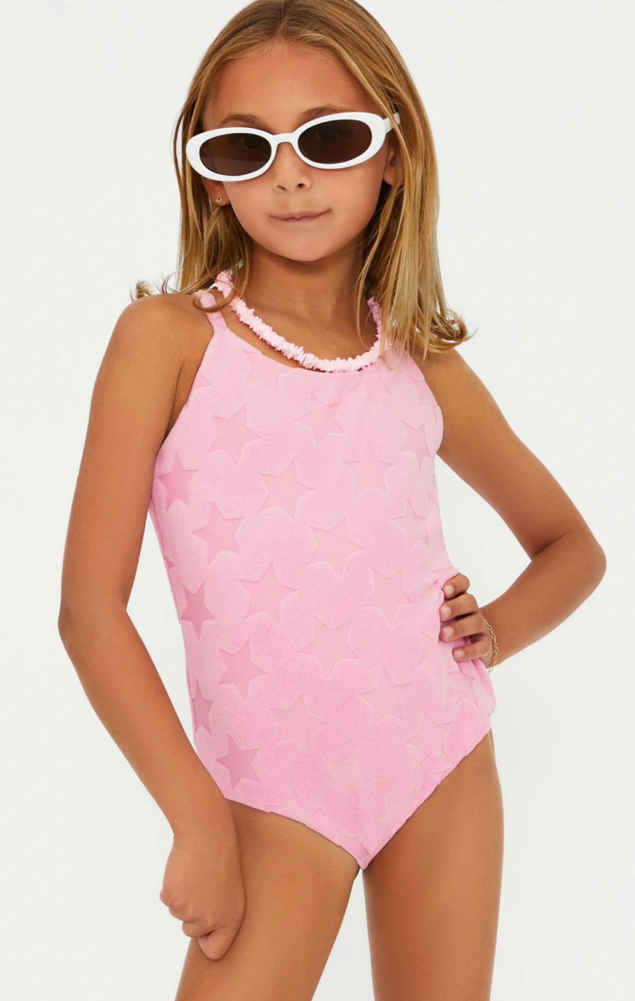 Beach Riot Little Julia One Piece Prism Pink Star Swimsuit