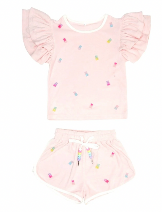 Mini Dreamers Candy Bear Top & Shorts Set