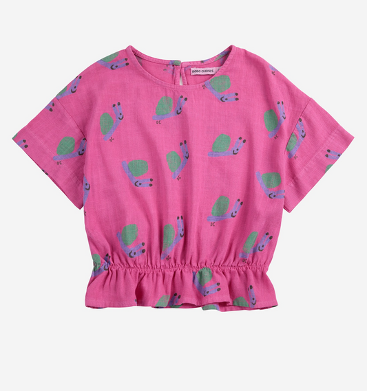 Bobo Choses - Funny Snail All Over Woven Blouse