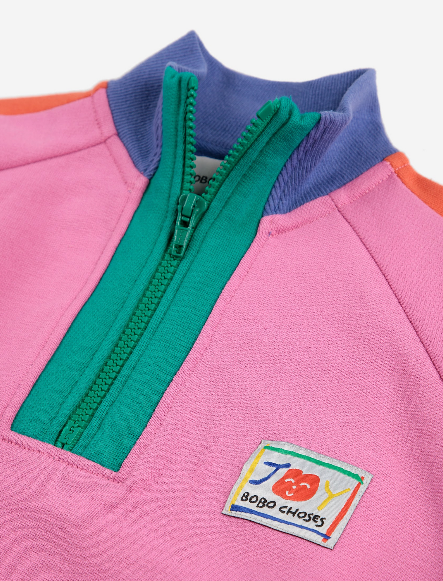 Bobo Choses - Smiling Color Block 1/4 Zipped Sweatshirt