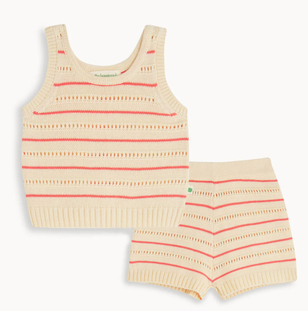 Bonnie Mob Cala & Costa Set - Coral Stripe