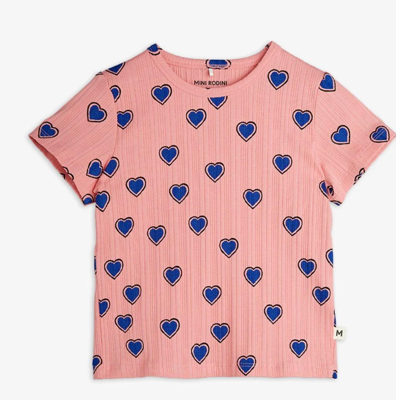 Mini Rodini Outlined Hearts T Shirt - Pink