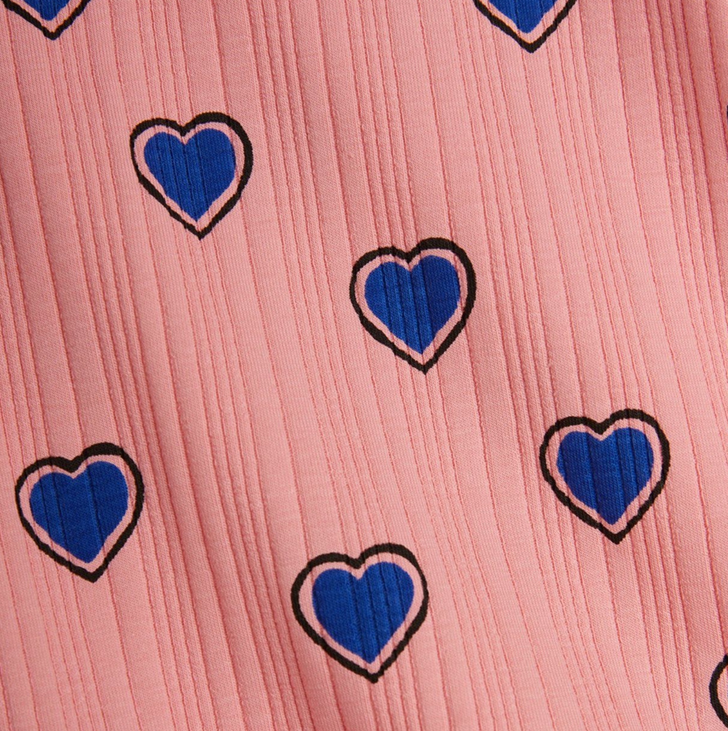 Mini Rodini Outlined Hearts T Shirt - Pink