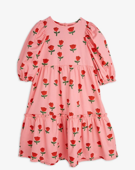 Mini Rodini Roses Woven Dress - Pink