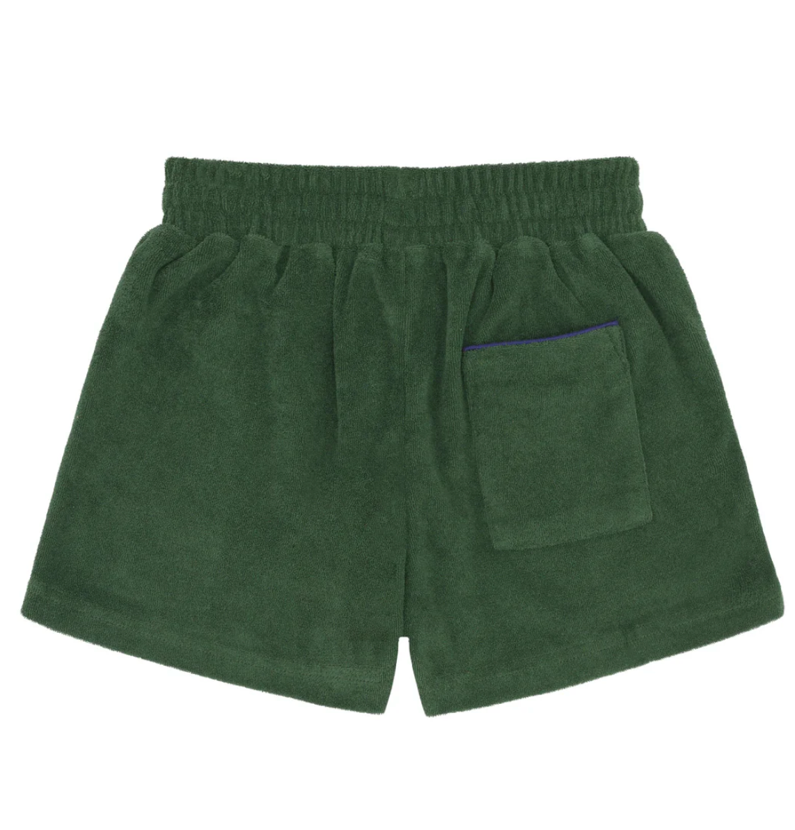 Minnow Unisex Evergreen French Terry Short with Navy Side Piping