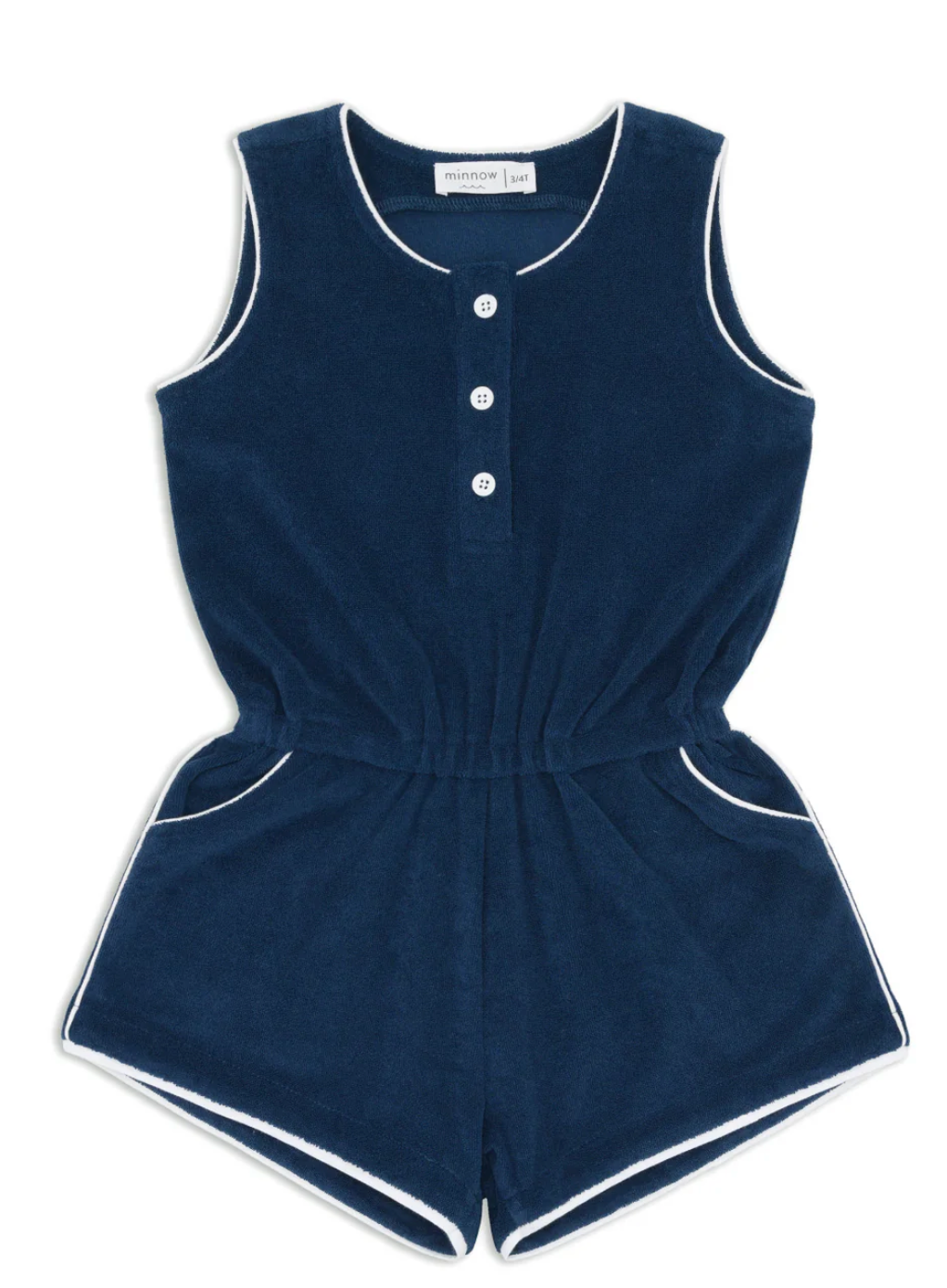 Minnow Girls Navy French Terry Romper