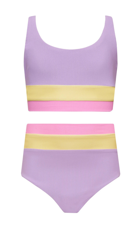 Beach Riot Little Mackenzie & Heidi Set Sublime Spring Colorblock Bikini