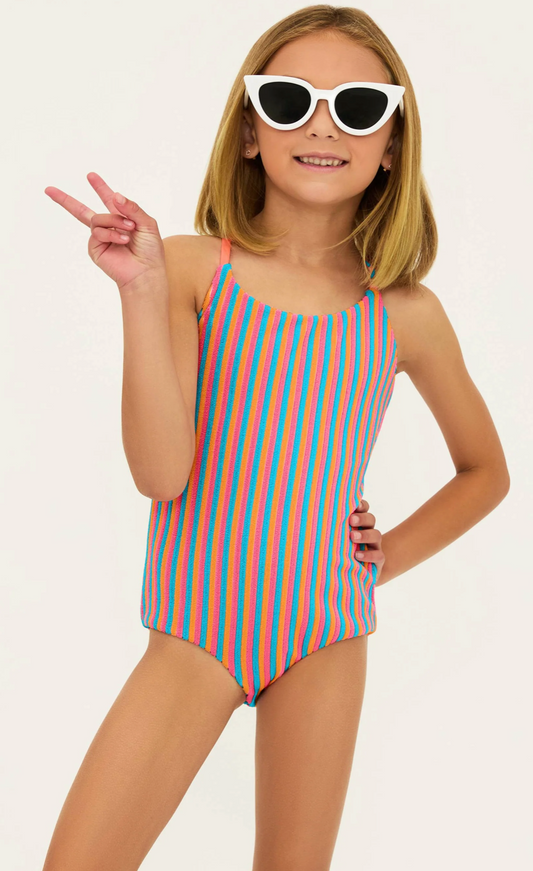 Beach Riot Little Julia One Piece Petal Stripe One Piece