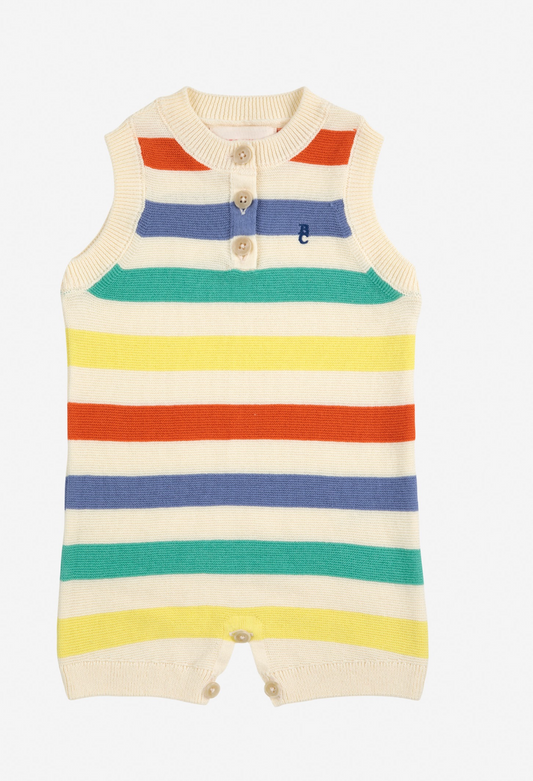 Bobo Choses - Multicolor Striped Knitted Playsuit