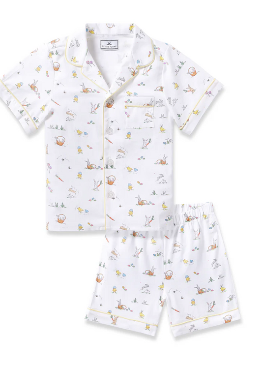 Petite Plume Kid's Twill Short Set in Easter Frolic