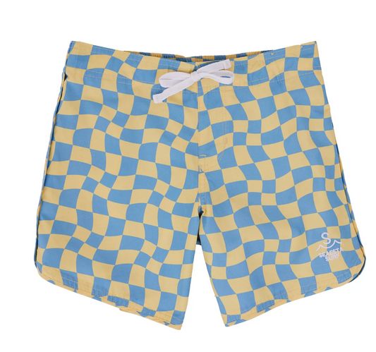 Seaesta Retro Flare Boardshorts - Wavy Check