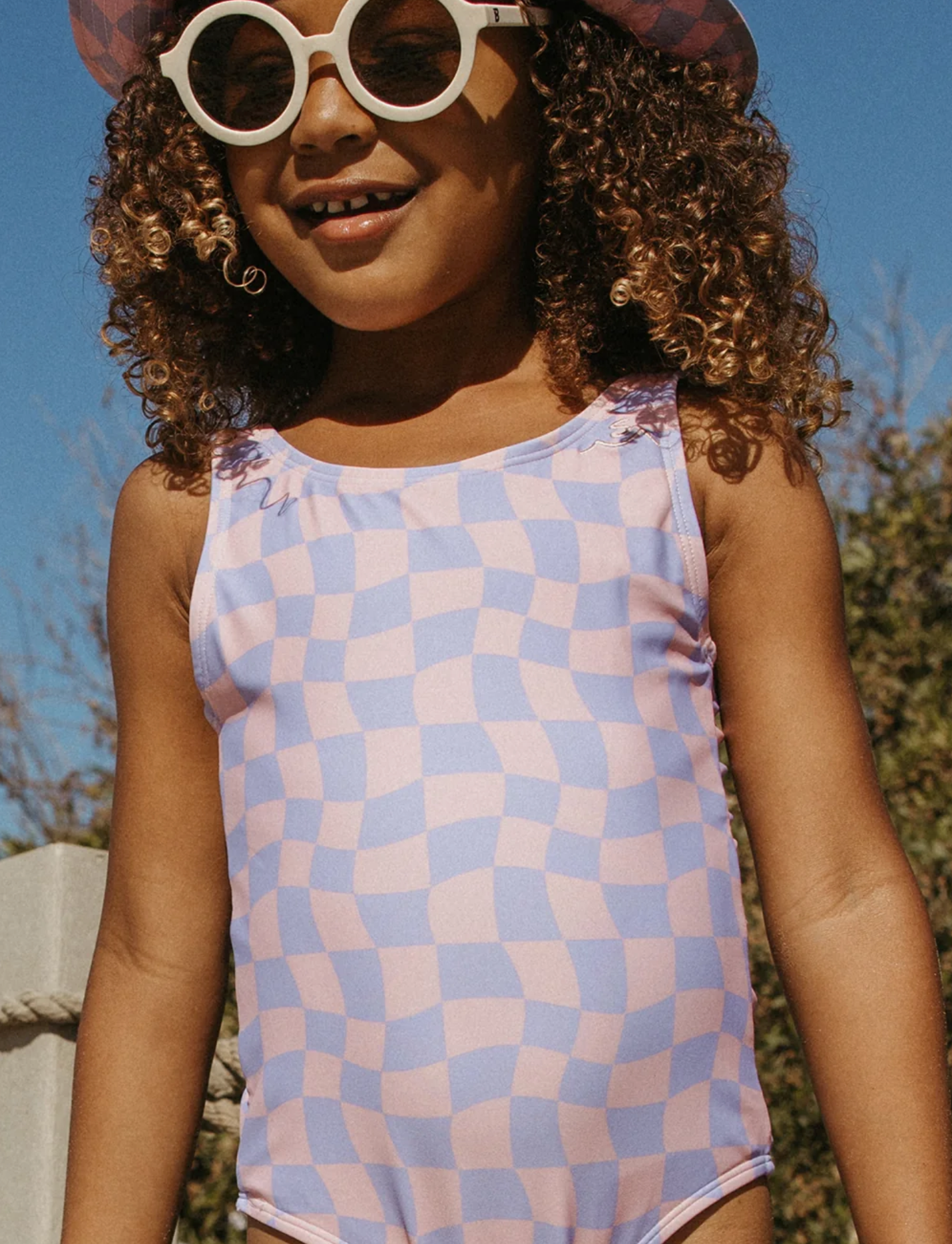 Seaesta Surf Wavy Checks Swimsuit - Lavender