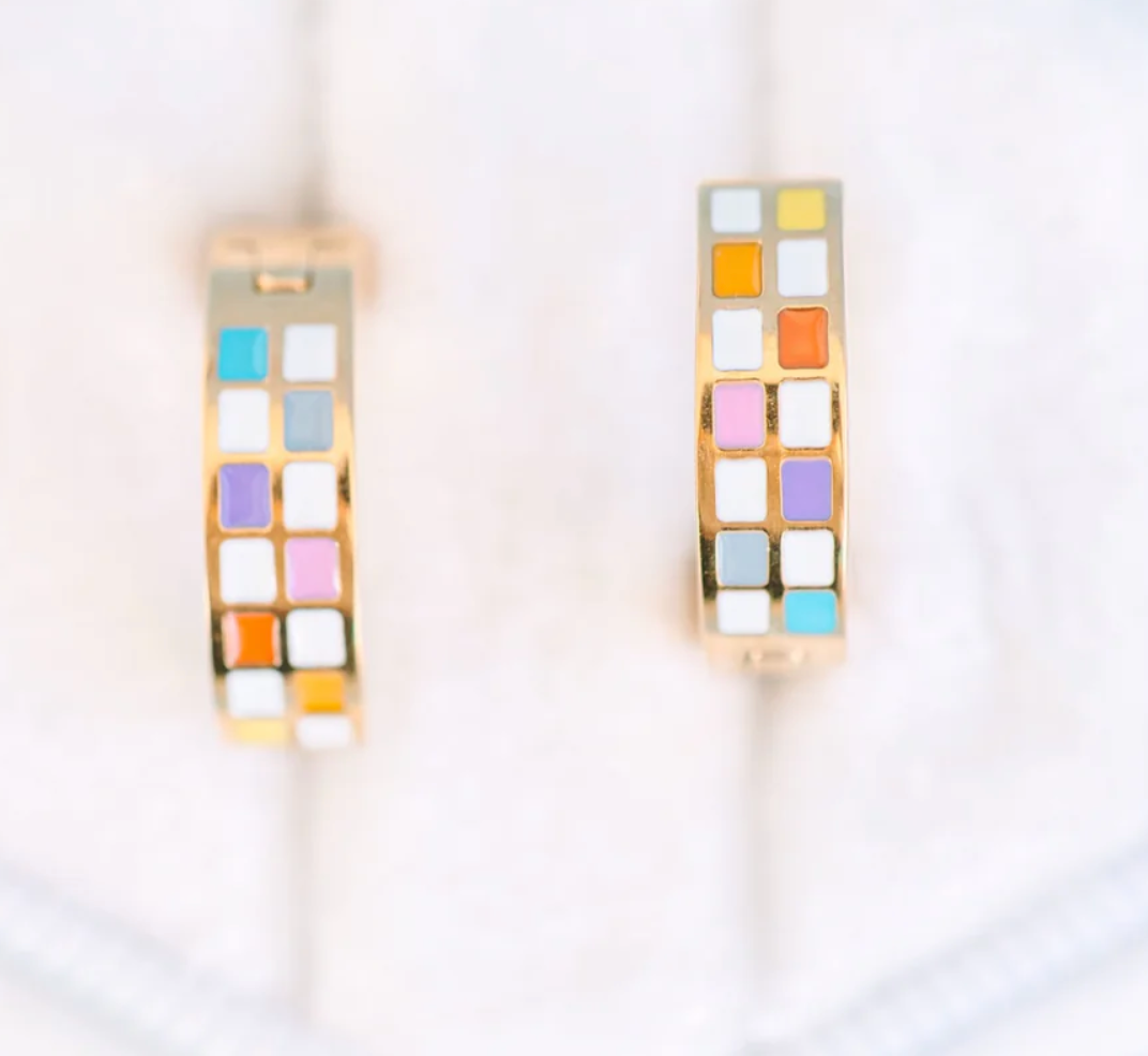 Pierced Co - Checkered Huggies