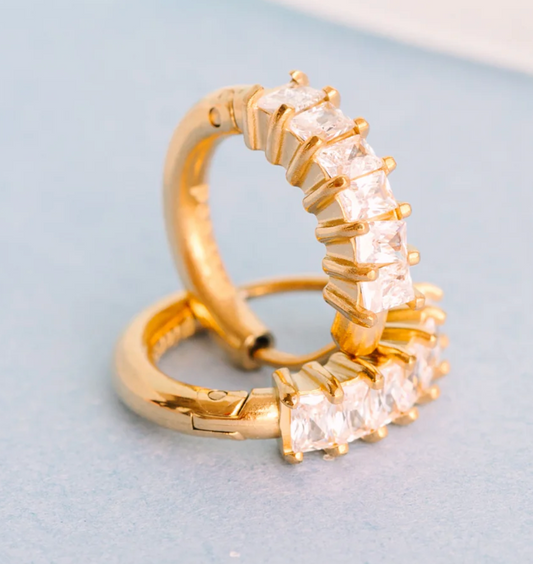 Pierced Diamond Ring Huggies